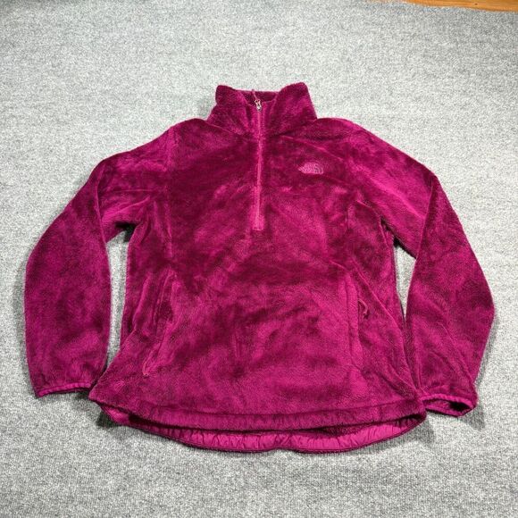 The North Face Osito Jacket Womens Large Pink Fuchisa Fleece 1/4 Zip Pullover - Picture 1 of 11